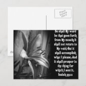 CARTE POSTALE SCRIPTURE BIBLE ISAIAH 55:11 (Devant / Derrière)