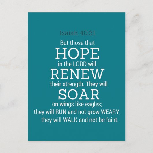 Carte Postale Scripture Isaiah-40-31 (Devant)