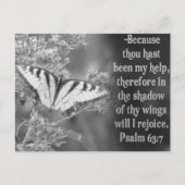 CARTE POSTALE SCRIPTURE PSALM 63:7 W/ BOUTEILLES (Devant)