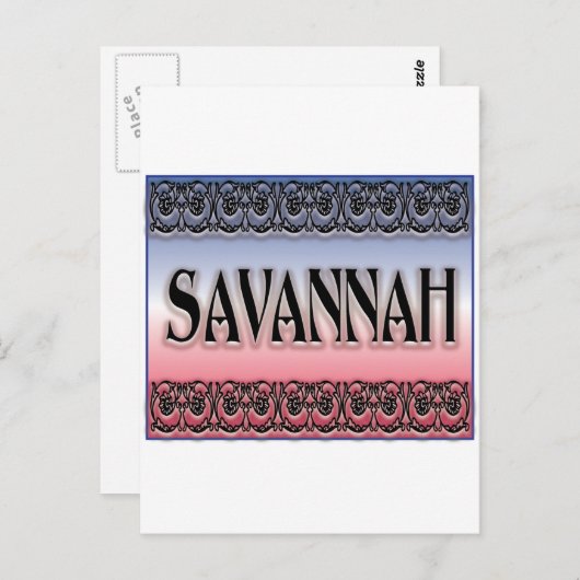 Carte Postale Scrollwork de Savannah (Devant / Derrière)