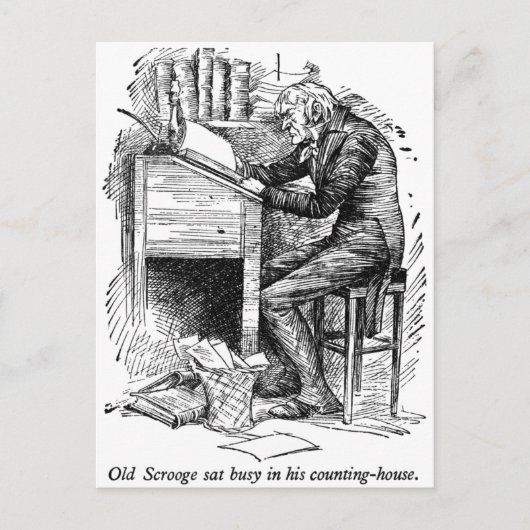 Carte Postale Scrooge at His Desk (Devant)
