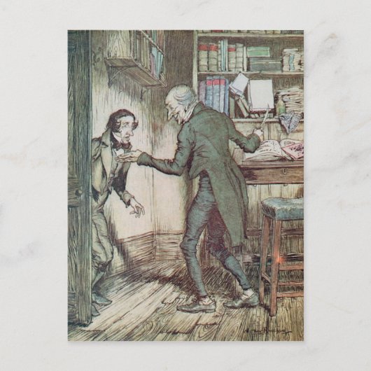 Carte Postale Scrooge et Bob Cratchit (Devant)
