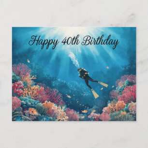 Carte Postale Scuba 40e anniversaire sous l'eau