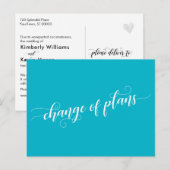 Carte Postale Scuba Blue Changement de plans Reporté Mariage (Devant / Derrière)