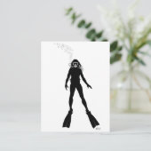 Carte Postale Scuba Diver Silhouette (Femme) (Debout devant)