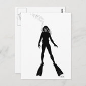Carte Postale Scuba Diver Silhouette (Femme) (Devant / Derrière)