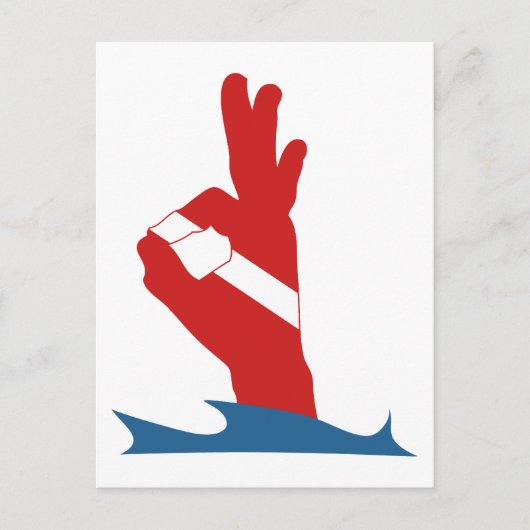 Carte Postale Scuba - Indicateur OK (Devant)