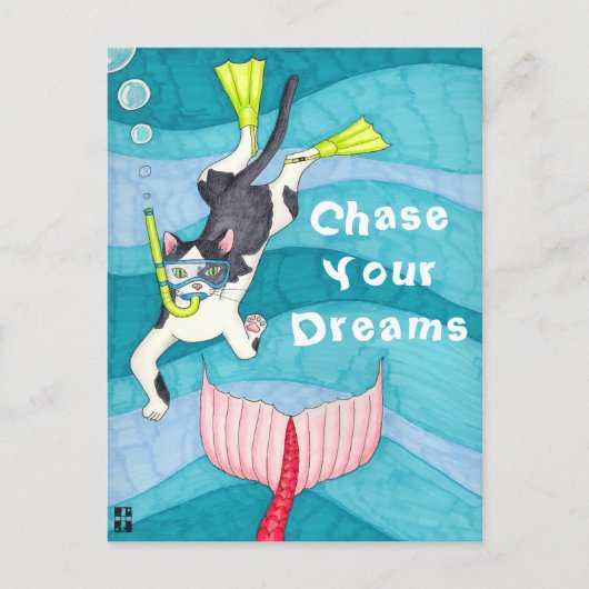 Carte postale Scuba Kitty (Devant)