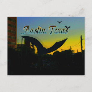 Carte postale Sculpture de chauve-souris d'Austin