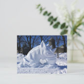 Carte Postale Sculpture de cheval dans la neige, Québec, Canada (Debout devant)