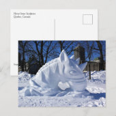 Carte Postale Sculpture de cheval dans la neige, Québec, Canada (Devant / Derrière)
