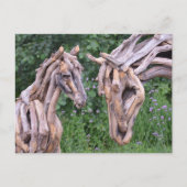 carte postale sculpture de cheval en bois (Devant)