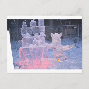 Carte Postale Sculpture de glace artistique sportive gravure cad