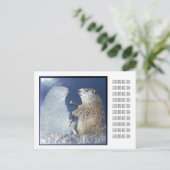 Carte Postale Sculpture de glace du jour de la marmotte (Debout devant)