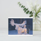 Carte Postale Sculpture de glace Neige Froissée Saisons d'hiver  (Debout devant)