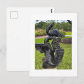 Carte Postale Sculpture de Héron Noir (Devant / Derrière)