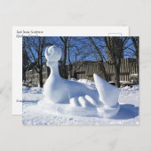Carte Postale Sculpture de neige de phoque, Québec, Canada (Devant / Derrière)
