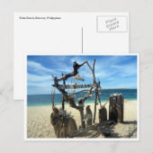 Carte Postale sculpture de plage de puka (Devant / Derrière)