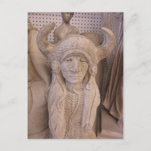 Carte Postale Sculpture de tête indienne