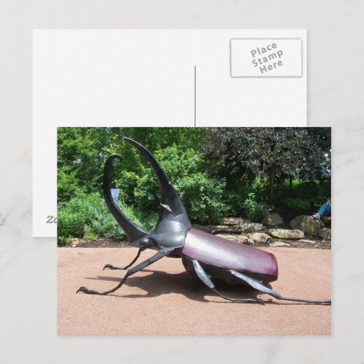 Carte Postale Sculpture d'Hercules Beetle (Devant / Derrière)