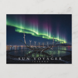 Carte Postale Sculpture du bateau viking Sun Voyager Islande Aur