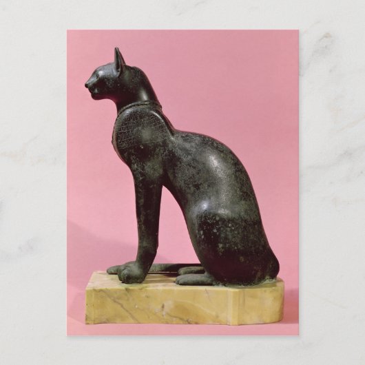 Carte Postale Sculpture d'un chat, période tardive (Devant)