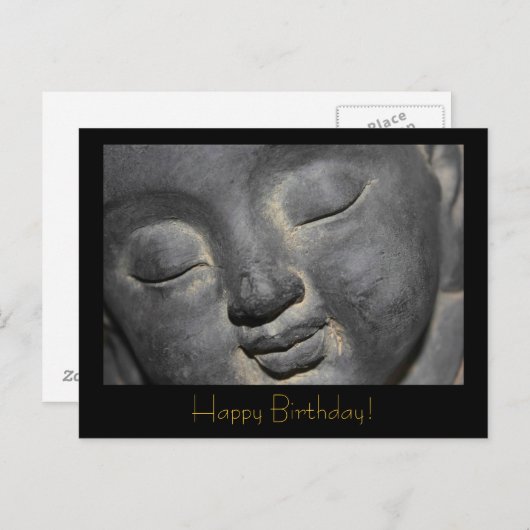 Carte Postale Sculpture en pierre douce Bouddha (Devant / Derrière)