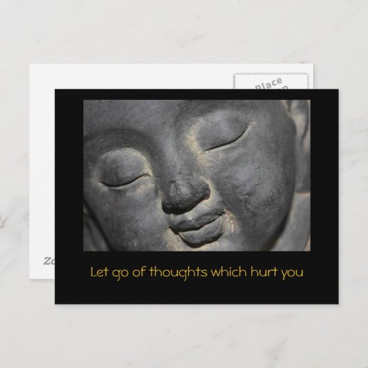 Carte Postale Sculpture en pierre douce Bouddha (Devant / Derrière)