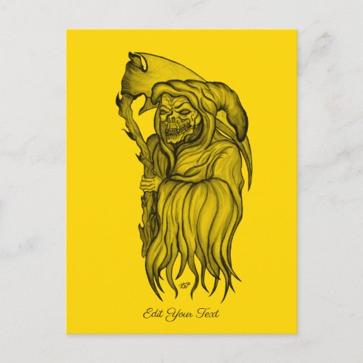 Carte Postale Scythe man - La Mort, Faucheuse Grim (Devant)