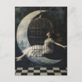 Carte Postale Se balancer dans une cage d'oiseaux (Devant)