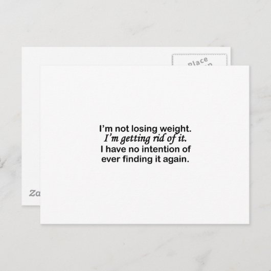 Carte Postale Se Débarrasser Du Poids (Devant / Derrière)