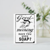 Carte Postale se laver les mains - rétro hygiène et (Debout devant)