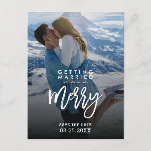 Carte Postale Se Marier Photo Enregistrer La Date Mariage (Devant)