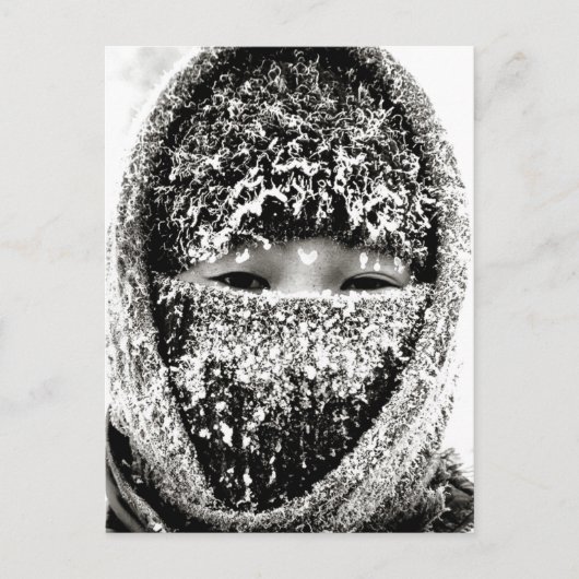 Carte Postale Se réchauffer en hiver (Devant)