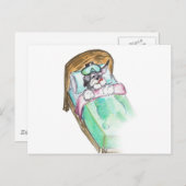 Carte Postale se remettre bientôt : lit (Devant / Derrière)