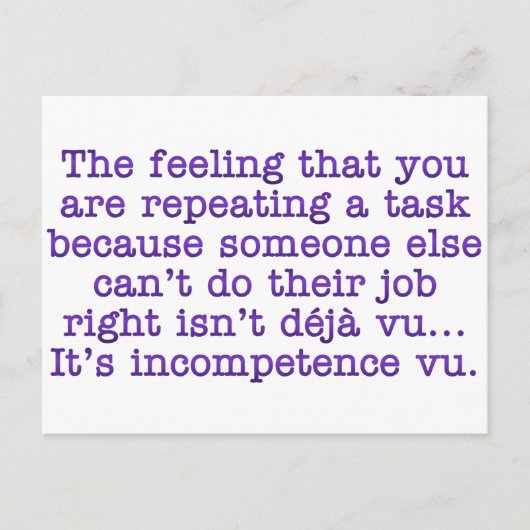 Carte Postale Se répéter pour incompétence : Coworkers (Devant)