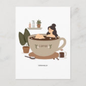 Carte Postale Se tremper avec du café (Devant)