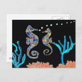 Carte Postale Sea Horse Ocean Thème (Devant / Derrière)