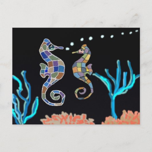 Carte Postale Sea Horse Ocean Thème (Devant)