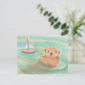 Carte Postale Sea Otter & Sailboat (Debout devant)