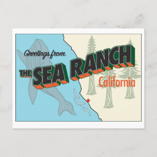 Carte postale Sea Ranch aux grandes lettres - vers