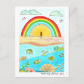 Carte Postale Sea Turtle Adventure Happy Place Pensez À Vous (Devant)