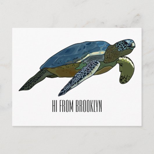 Carte Postale Sea turtle cartoon (Devant)