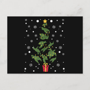 Carte Postale Sea turtle Christmas tree animal Xmas