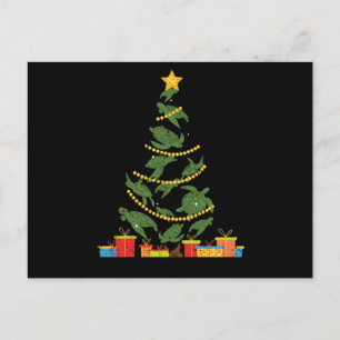 Carte Postale Sea turtle Christmas tree animal Xmas