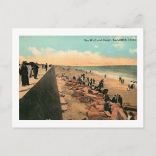 Carte Postale Sea Wall, Galveston, Texas 1912 Vintage