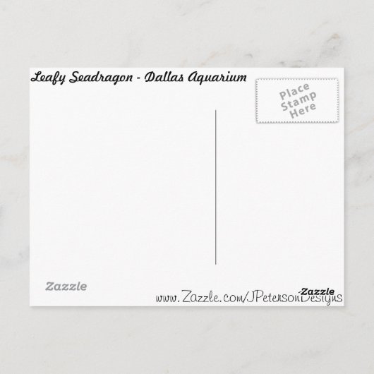 Carte Postale Seadragon feuillet n° 2 (Dos)