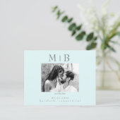 Carte Postale Seafoam B/W Couple Photo Wedding Enregistrer la da (Debout devant)