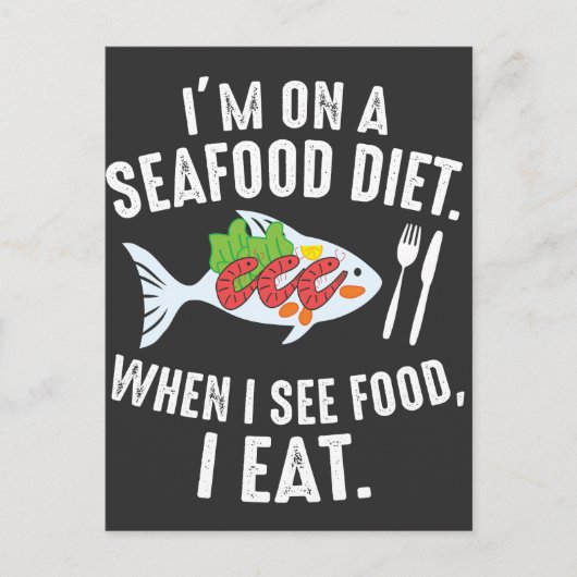 Carte Postale Seafood Diet Funny Sea Food Joke (Devant)