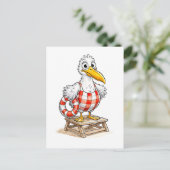 Carte Postale Seagull Comic Lifeguard Bird (Debout devant)